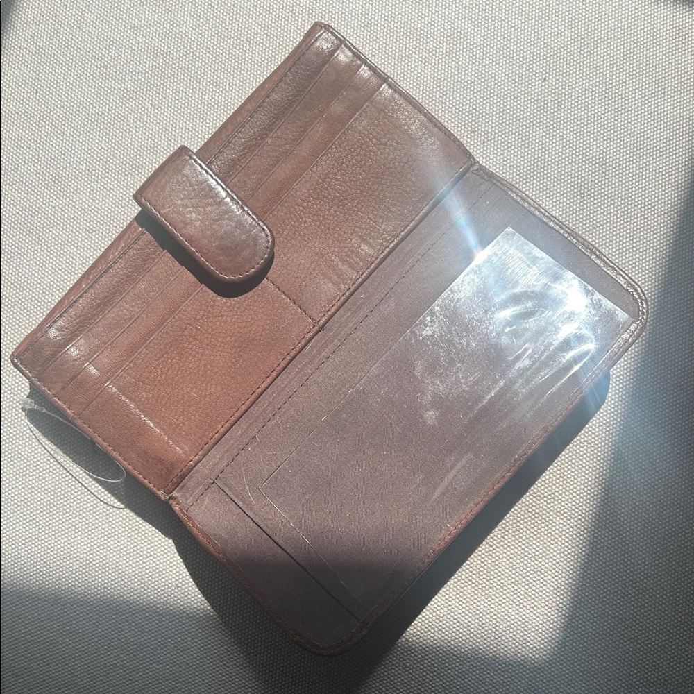 Wilsons Leather Brown Soft Leather Wallet with Card Slots & checkbook slot